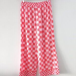 ANTHROPOLOGIE by Liv Lee wide leg pyjama pants checker print with cherries